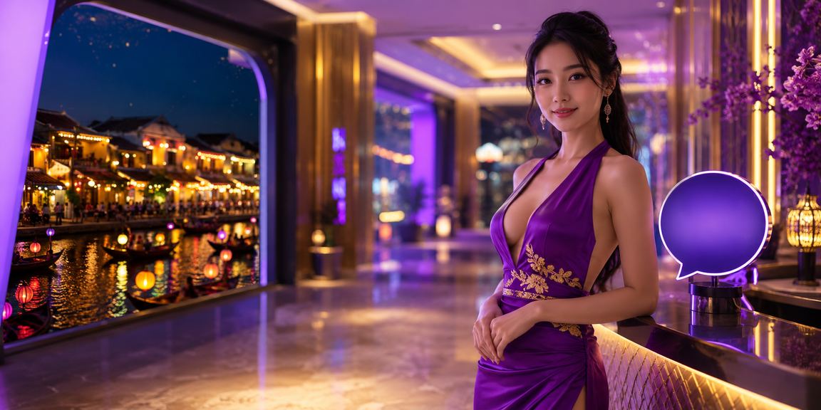 Khung cảnh cá cược thể thao buổi đêm dưới ánh đèn neon tại Hội An
