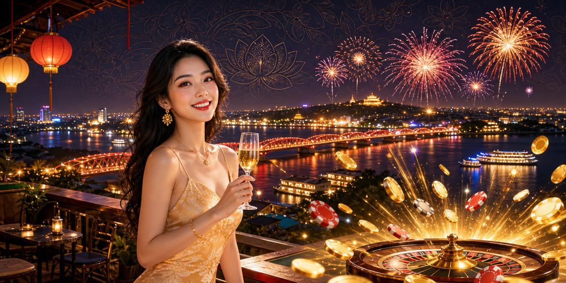Không khí chợ đêm Huế kết hợp trải nghiệm game và cá cược